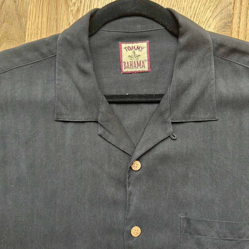 Tommy Bahama Black Casual Button Down Camp Shirt